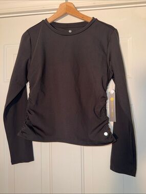 Stretch‎ the Rules Black Top. Side Ruching. Sz M NWT